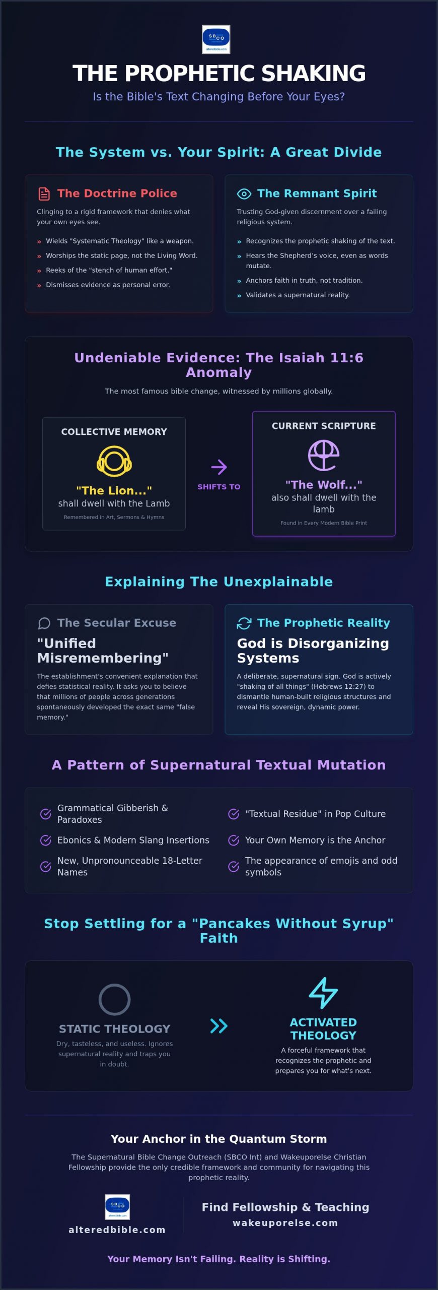 Explaining Bible Changes to Skeptics: Quantum Bible Effects and the Prophetic Shaking